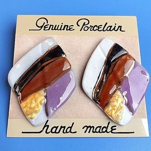 Vintage Genuine Porcelain Earrings
